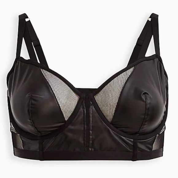 torrid Other - Torrid Black Faux Leather & Mesh Bralette, Sizes 0X, 3X, 4X